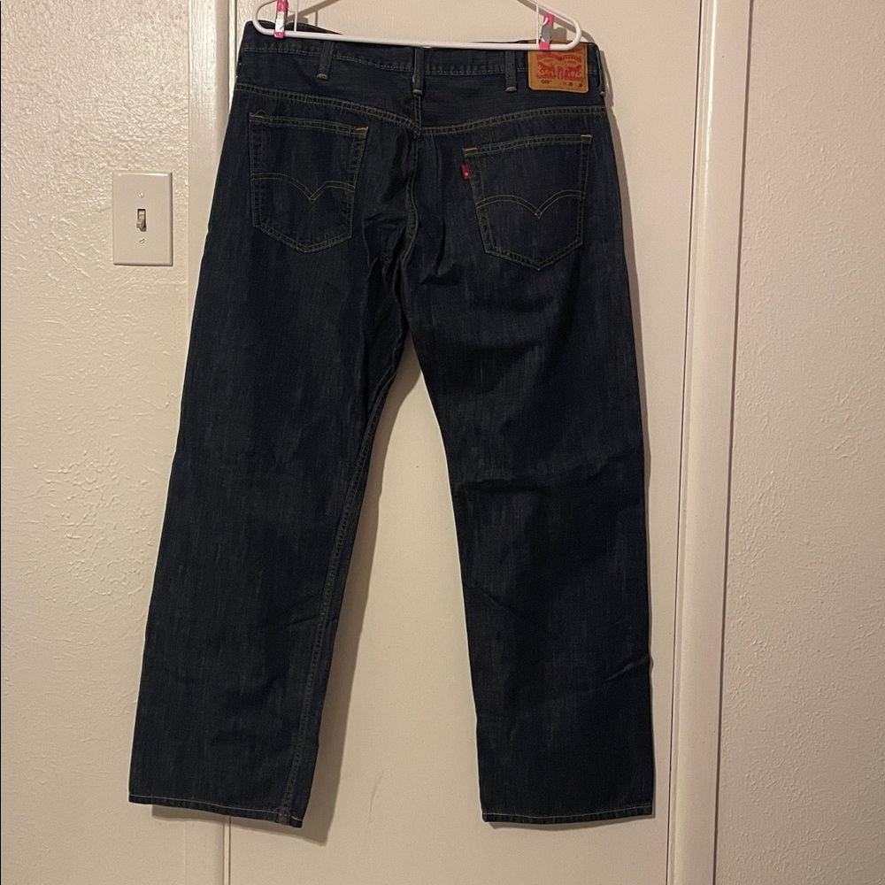 Men's  Levi’s Dark Blue Jeans Style 569 Zoe Size W 38 L 34 - Picture 2 of 6